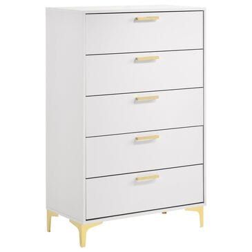 Pacific Landing Kendall 5-Drawer Chest in Gold and White, , large