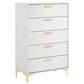 Pacific Landing Kendall 5-Drawer Chest in Gold and White, , large