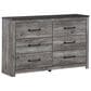 Signature Design by Ashley Bronyan 6-Drawer Dresser and Mirror in Dark Gray, , large