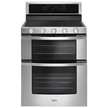 Whirlpool 6.0 Cu. Ft. Gas Double Oven Range with Center Oval Burner in Stainless Steel, , large