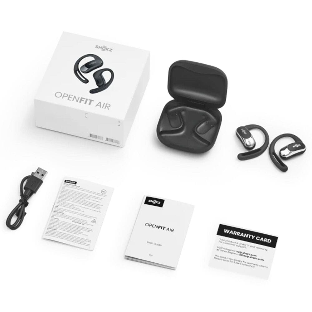 Shokz OpenFit Air Open-Ear True Wireless Earbuds in Black, , large