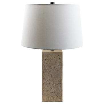 37B Agate Square Table Lamp in Natural Travertine, , large