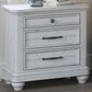 Golden Wave Furniture New Haven 3-Drawer Nightstand in Oyster Shell, , large