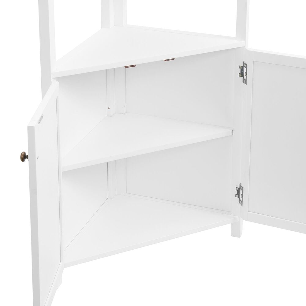 Timberlake Dover 68&quot; Corner Storage Cabinet in White, , large