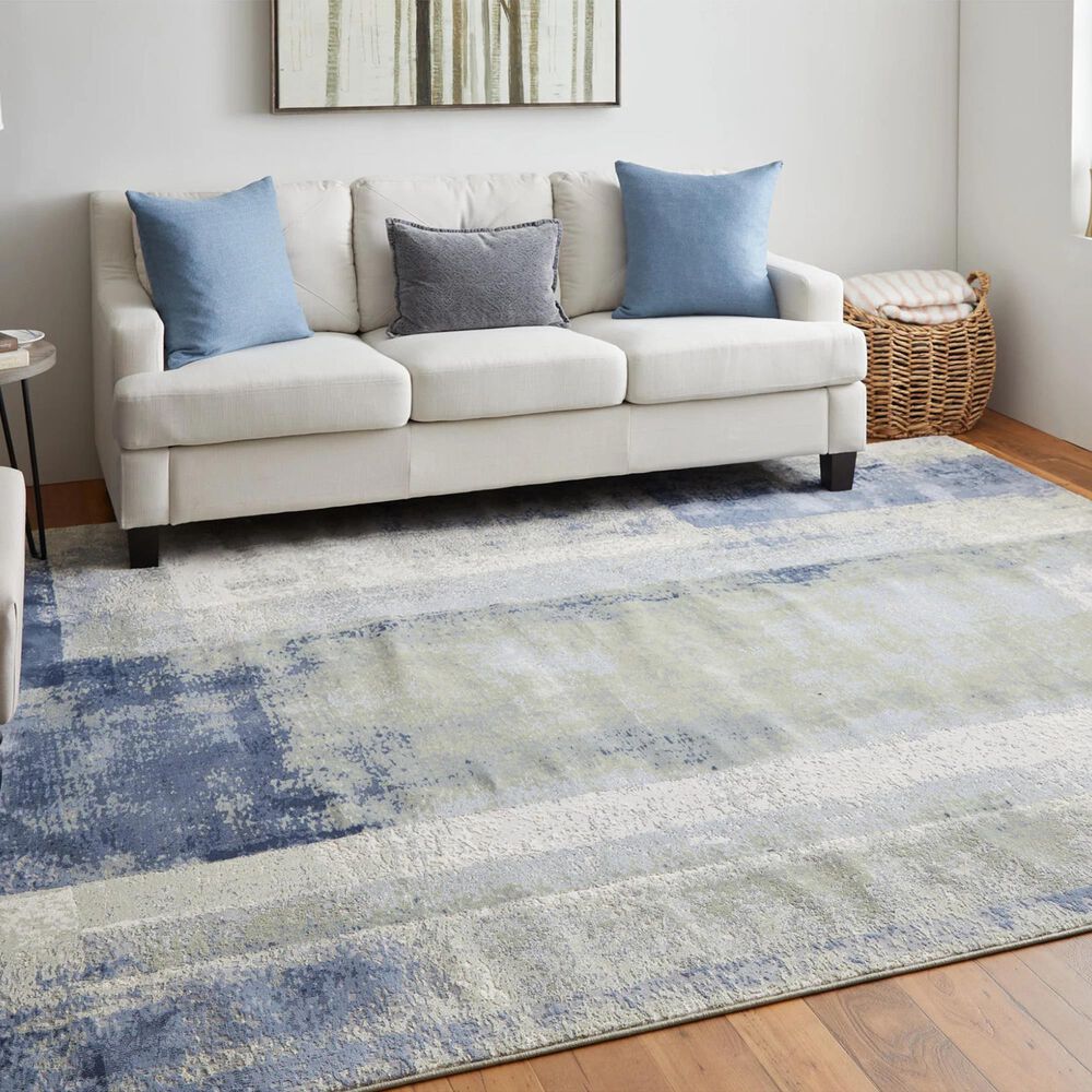 Feizy Rugs Clio 12&#39; x 15&#39; Blue and Green Area Rug, , large