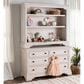 Eastern Shore Olivia Bookcase Hutch in Brushed White, , large
