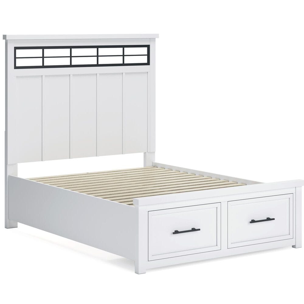 Signature Design by Ashley Ashbryn Queen Storage Bed in White and Natural, , large