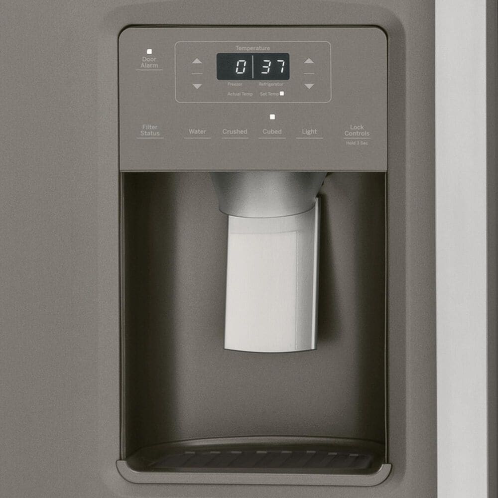 GE Appliances 25.3 Cu. Ft. Side by Side Refrigerator with External Dispenser in Fingerprint Resistant Slate, , large