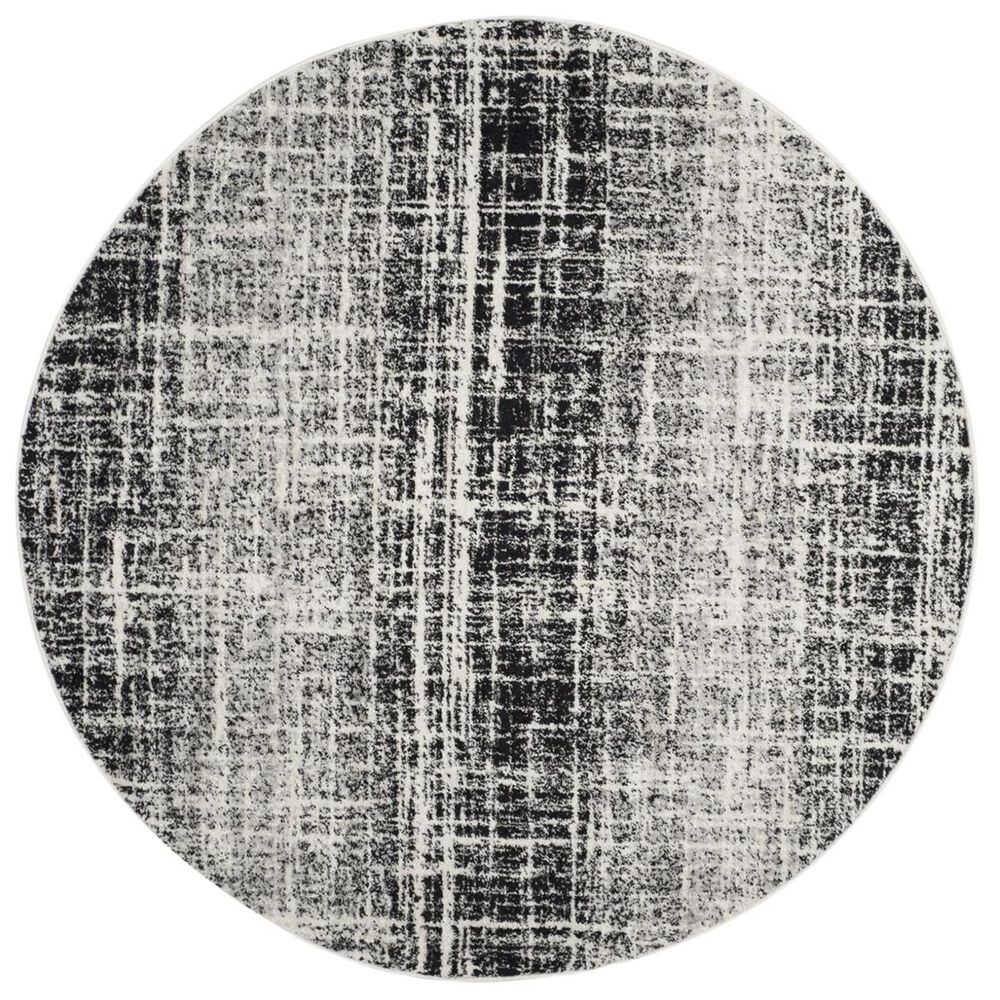 Safavieh Adirondack ADR116B 6&#39; Round Ivory and Black Area Rug, , large