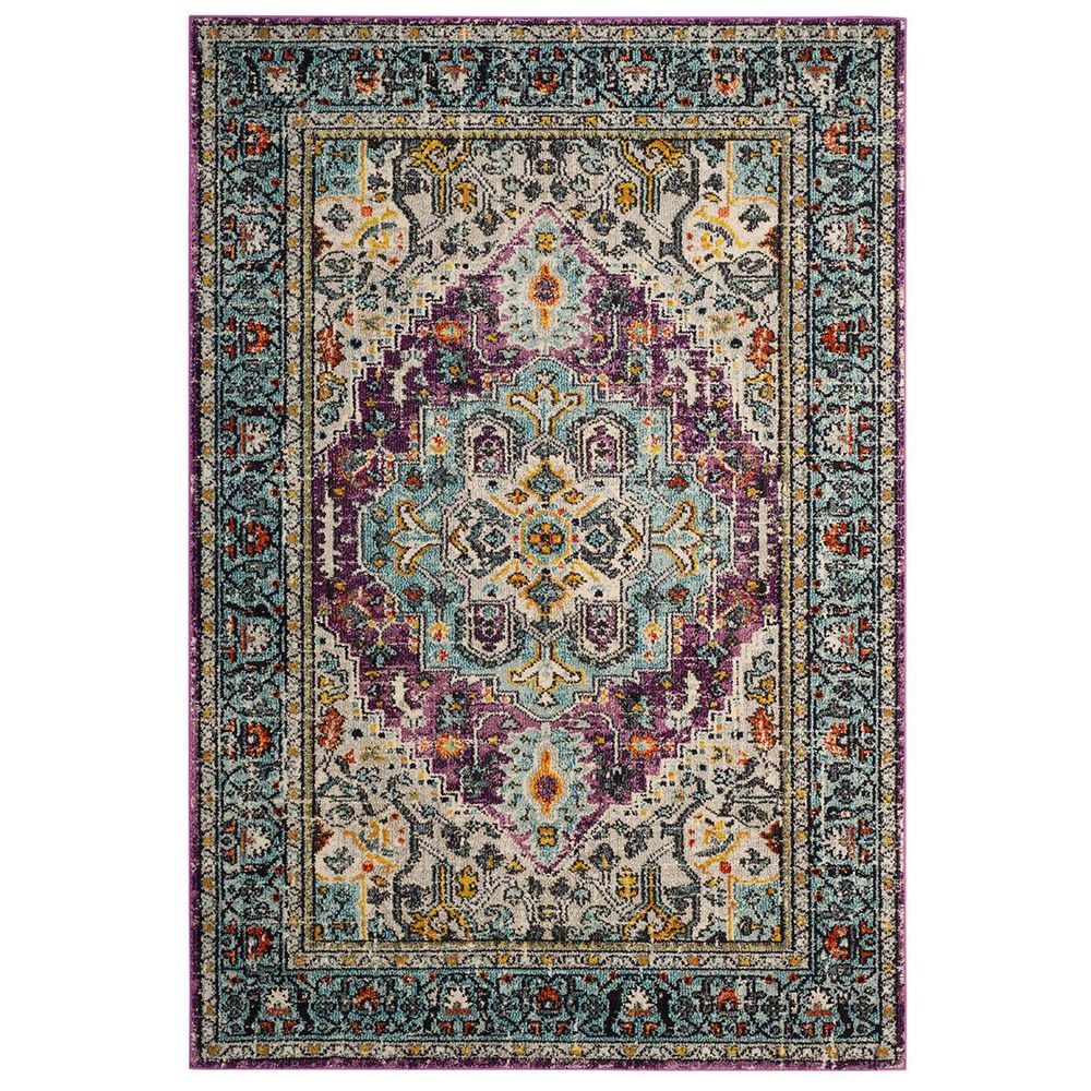 Safavieh Monaco MNC251L-28 2"2" x 8" Violet/Light Blue Runner, , large