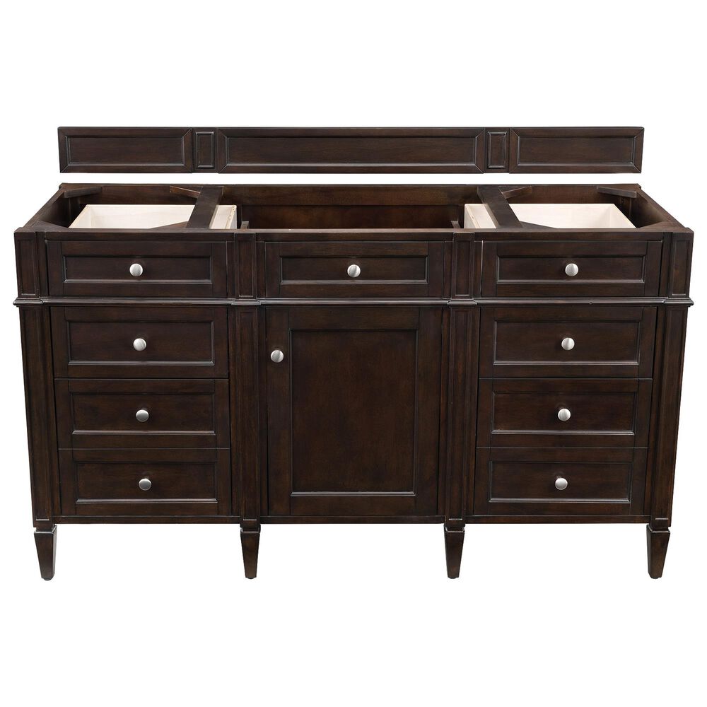 James Martin Brittany 60&quot; Single Bathroom Vanity in Burnished Mahogany with 3 cm Eternal Serena Quartz Top and Rectangle Sink, , large