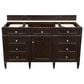 James Martin Brittany 60" Single Bathroom Vanity in Burnished Mahogany with 3 cm Eternal Serena Quartz Top and Rectangle Sink, , large