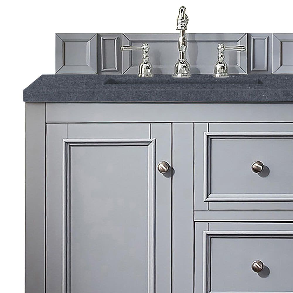 James Martin De Soto 30&quot; Single Bathroom Vanity in Silver Gray with 3 cm Charcoal Soapstone Quartz Top and Rectangular Sink, , large