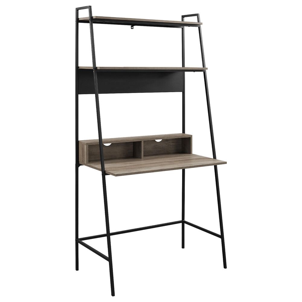 Walker Edison Arlo Ladder Computer Desk in Grey Wash, , large