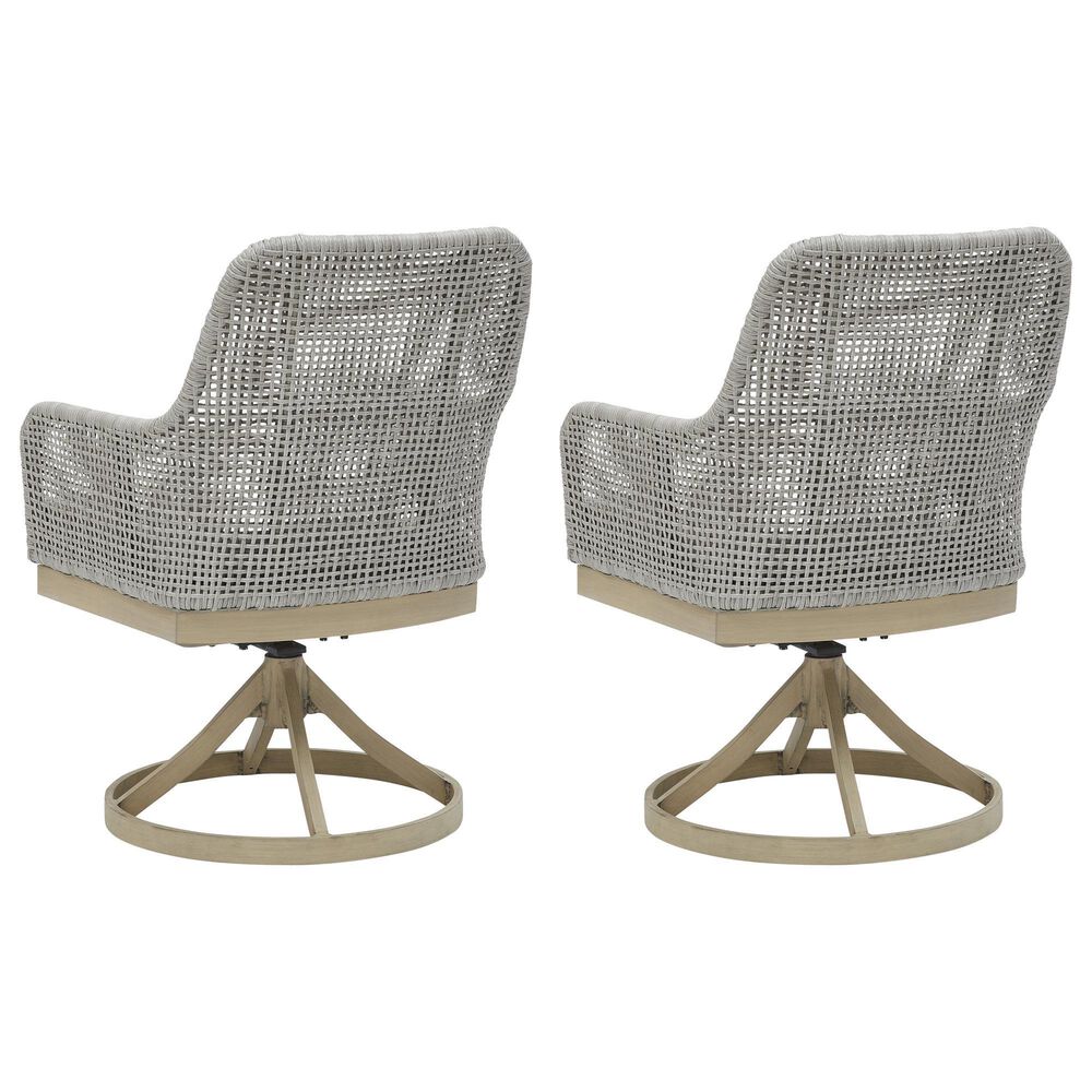Signature Design by Ashley Seton Creek Patio Swivel Dining Chair in Gray &#40;Set of 2&#41;, , large
