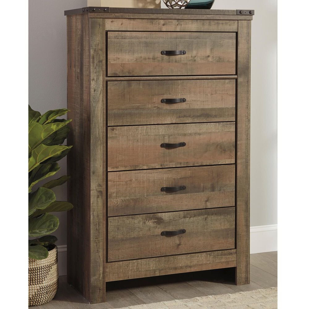 Signature Design by Ashley Trinell 5 Drawer Chest in Brown, , large