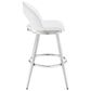 Blue River Charlotte Swivel Barstool with White Cushion in Brushed Stainless Steel, , large