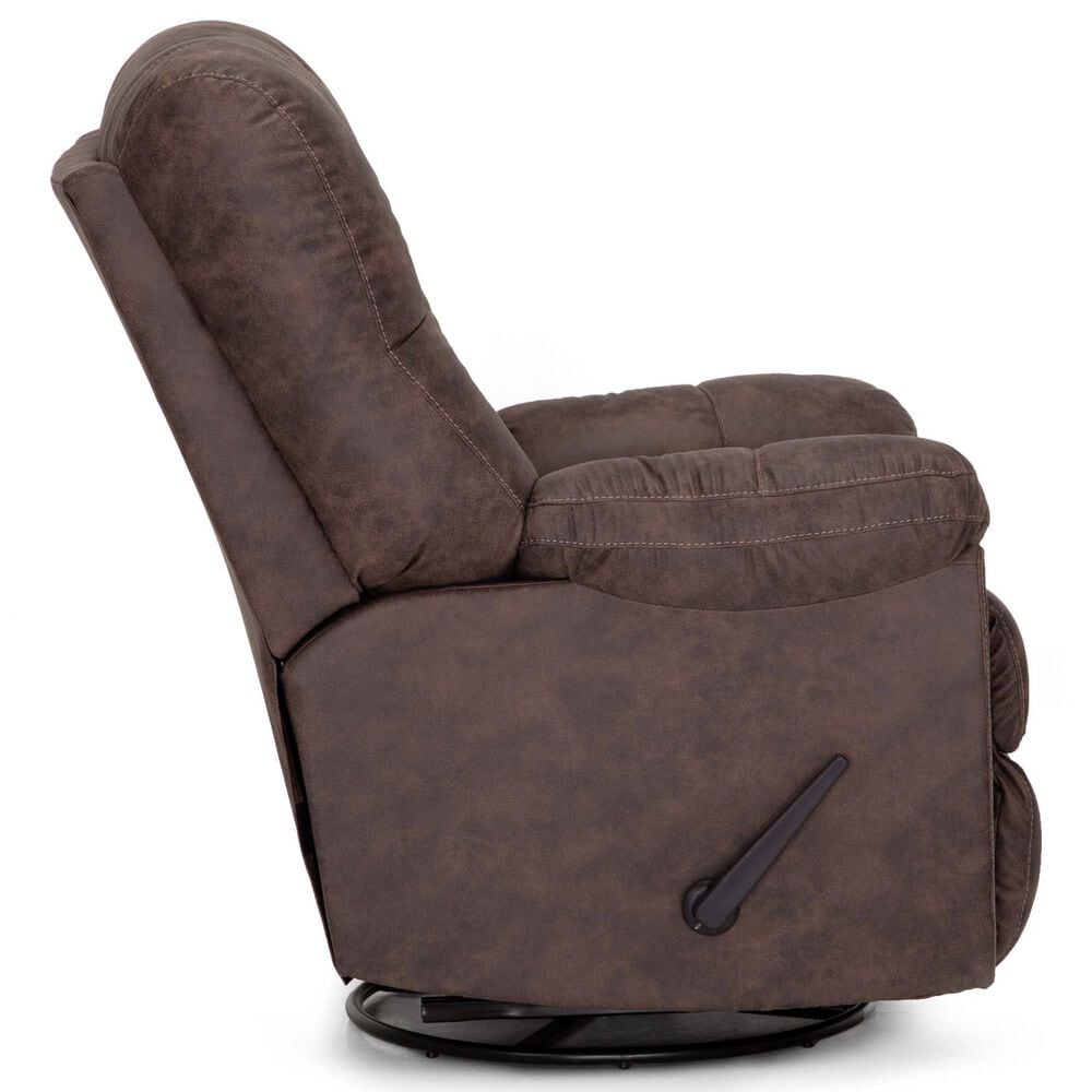 Moore Furniture Connery Manual Swivel Rocker Recliner in Amargo Coffee, , large