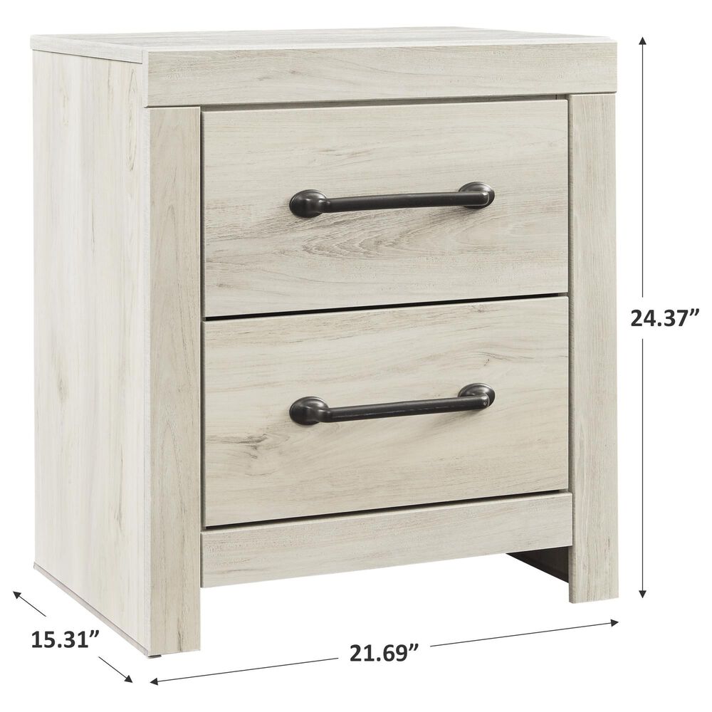 Signature Design by Ashley Cambeck 2 Drawer Nightstand in Whitewash with USB Ports, , large