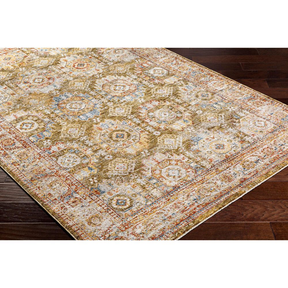 Surya Mona Lisa 5&#39; x 7&#39;5&quot; Mustard, Tan, Olive, Brick Red, Sage, Dark Blue and Burgundy Area Rug, , large