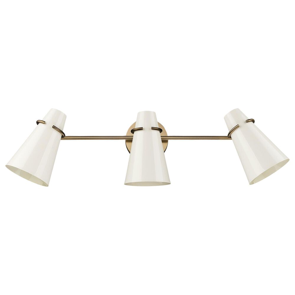 Golden Lighting Reeva 3-Light Bath Vanity with Glossy Ecru Shade in Modern Brass, , large