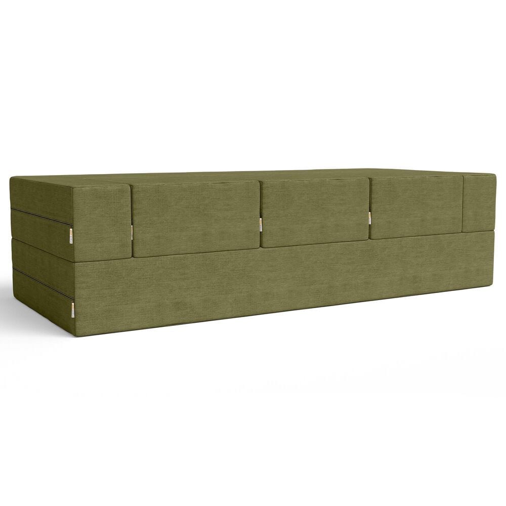 Jaxx Zipline 3-Piece Stationary Convertible Sleeper Sofa in Moss Velvet, , large