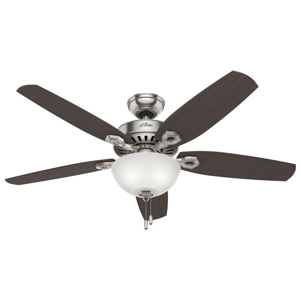 Hunter Builder Deluxe 52" Ceiling Fan with Light in Brushed Nickel, , large