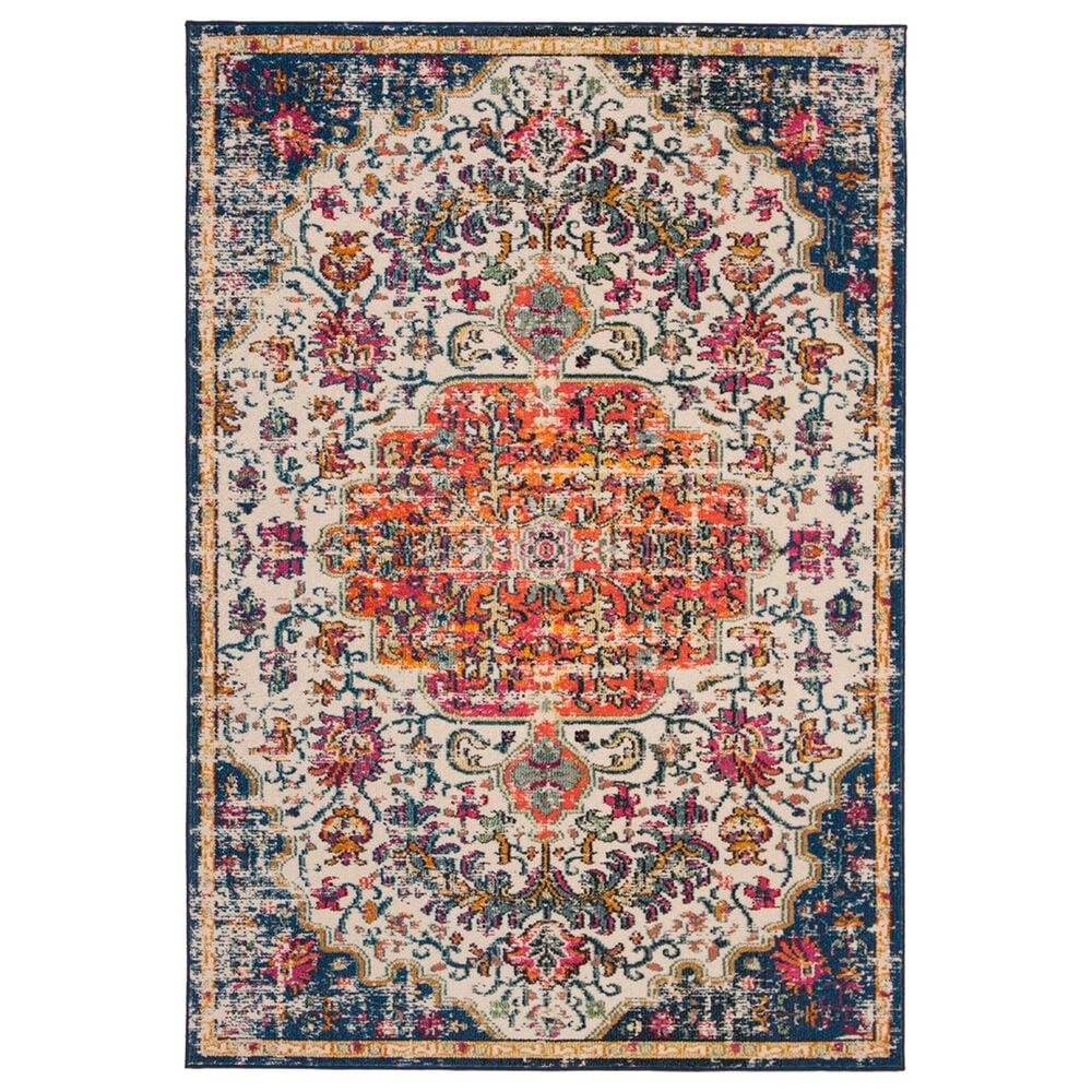 Safavieh Madison MAD447A 5"3" x 7"6" Ivory and Orange Area Rug, , large