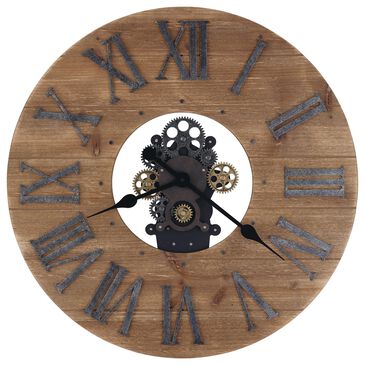 Howard Miller Forest Oversized Wall Clock in Natural, Charcoal, Antique Brass and Black, , large