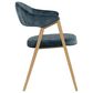 37B Burgos Dining Chair with Blue Cushion in Brushed Gold, , large