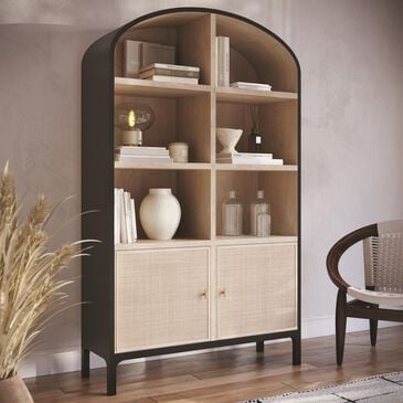 37B Pietro Tall Cabinet in Black Brushed and Natural, , large