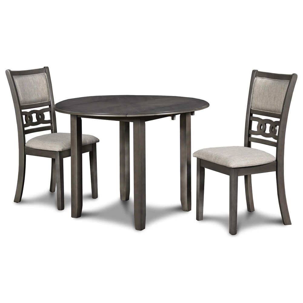 New Heritage Design Gia 3-Piece Round Dining Set in Gray, , large