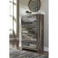Signature Design by Ashley Derekson 5 Drawer Chest in Walnut and Gray, , large