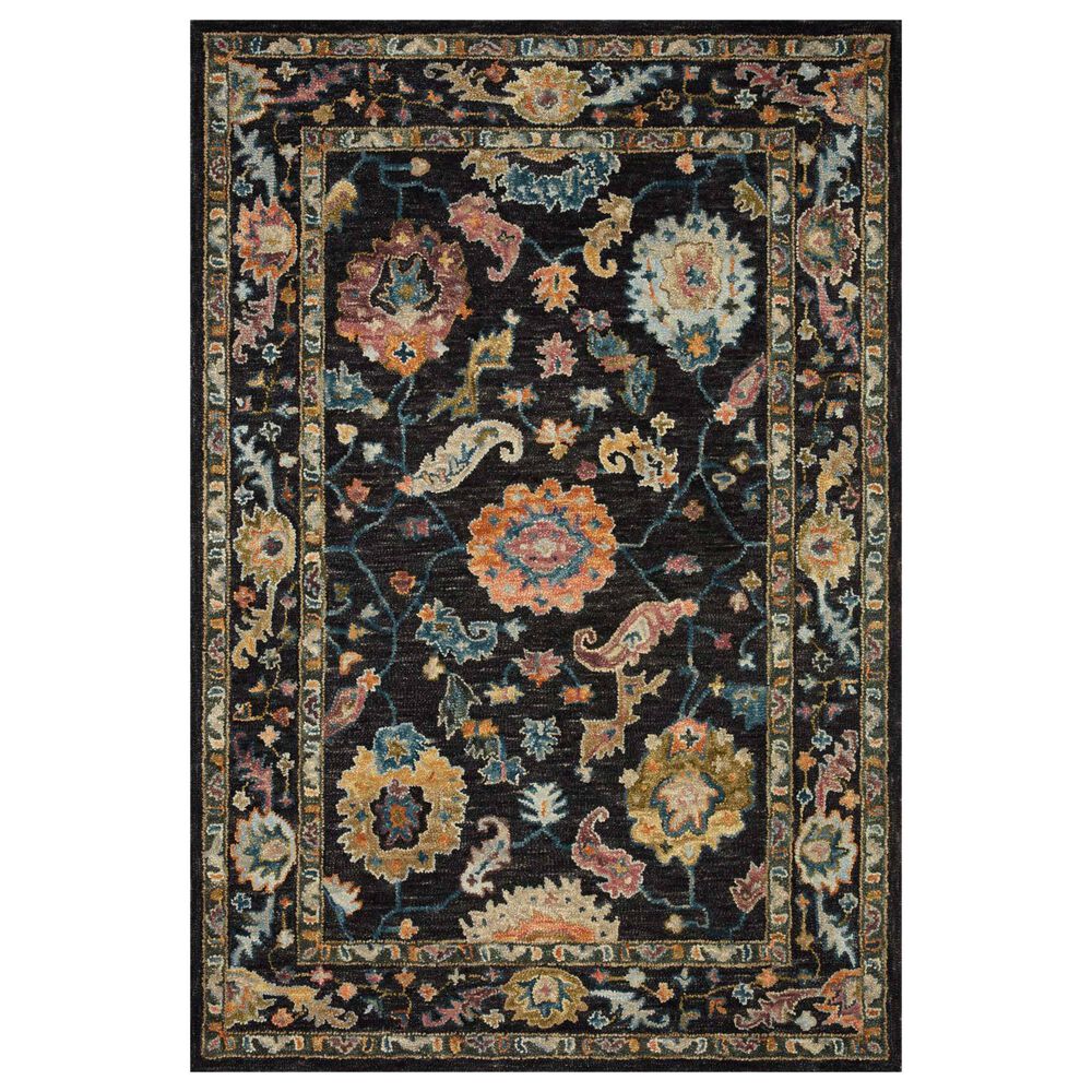 Loloi Padma 2" x 5" Black and Multicolor Runner, , large