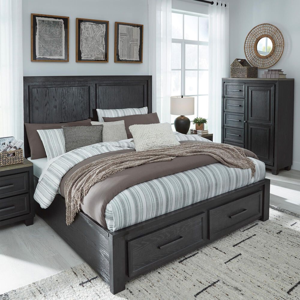 Signature Design by Ashley Foyland California King Storage Bed in Black and Brown, , large