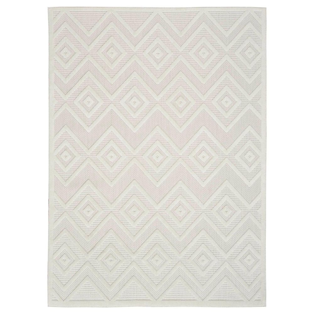 Nourison Versatile 4" x 6" Ivory and White Indoor/Outdoor Area Rug, , large