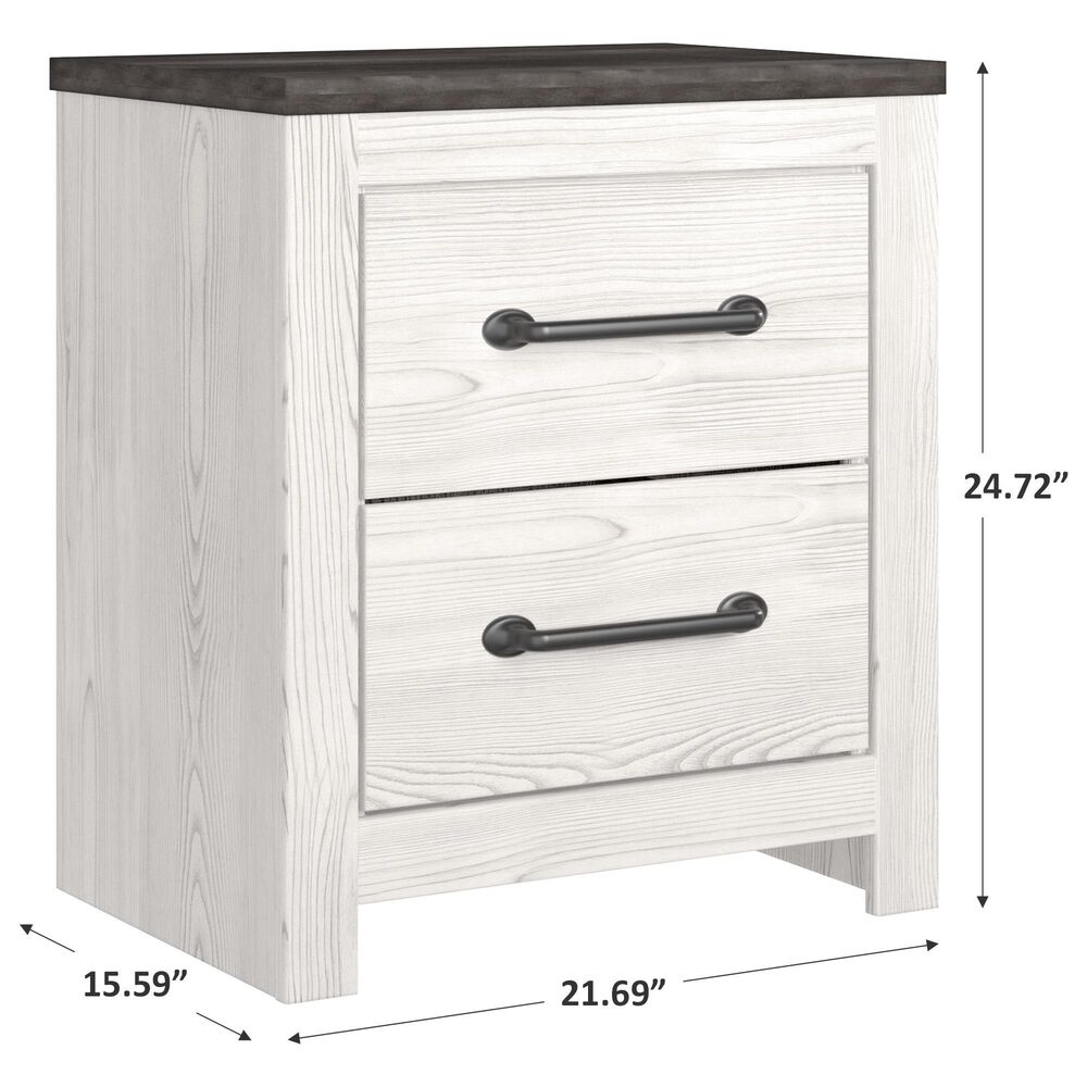 Signature Design by Ashley Gerridan 2 Drawers Nightstand in White and Gray, , large