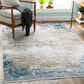 Surya Solar 3" x 5" Sky Blue, Dark Blue, Saffron, White, Gray and Charcoal Area Rug, , large