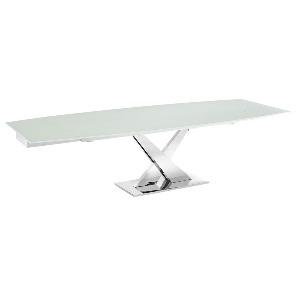 Casablanca X Base Motorized Dining Table in Polished Stainless Steel, , large