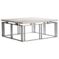 Bernhardt Riverton 40" Cocktail Table in Honed Bianco Travertine and Silver, , large