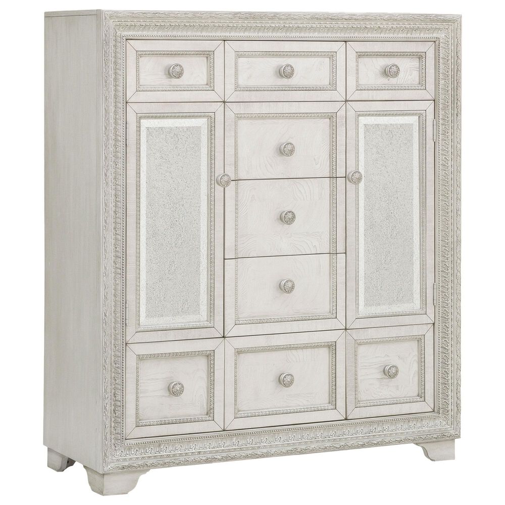 Chapel Hill Door Chest in White and Silver, , large
