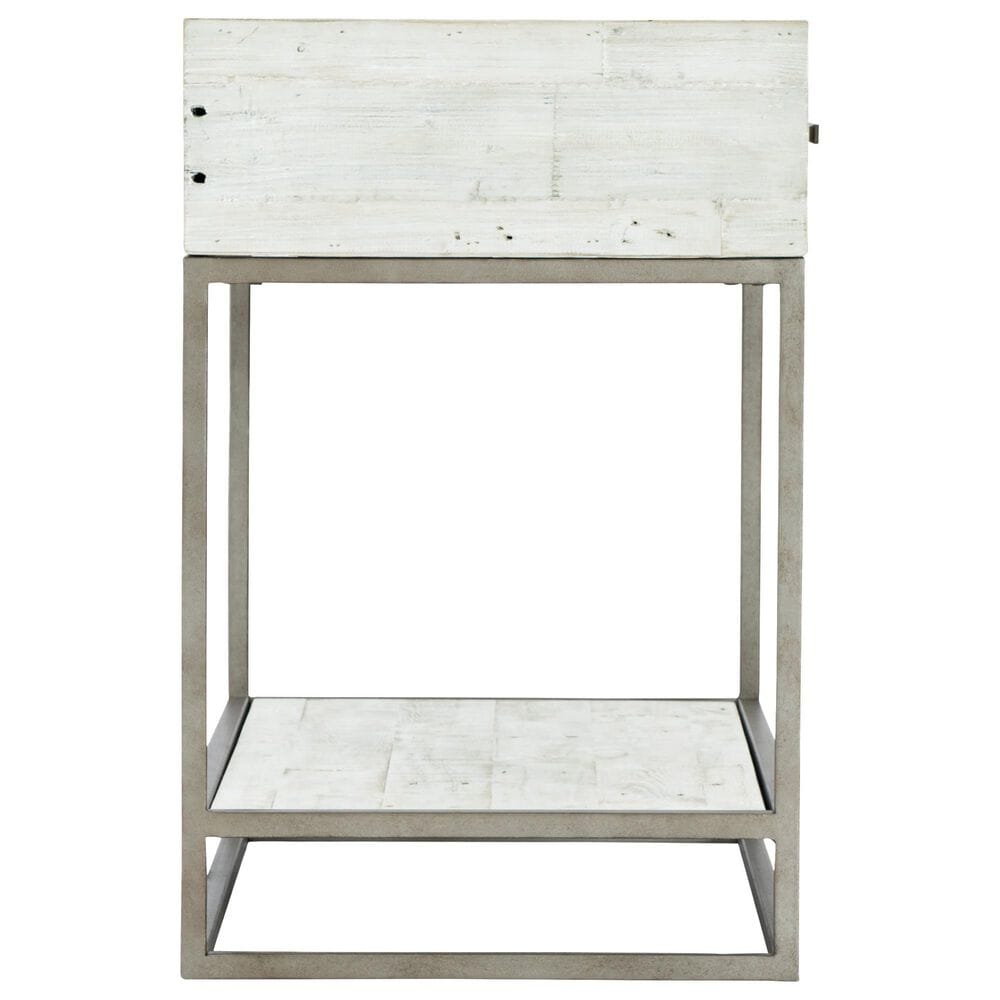 Bernhardt Highland Park Alvar Nightstand in Brushed White and Glazed Silver, , large