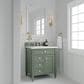 James Martin Brittany 30" Single Bathroom Vanity in Smokey Celadon with 3 cm White Zeus Quartz Top and Rectangular Sink, , large