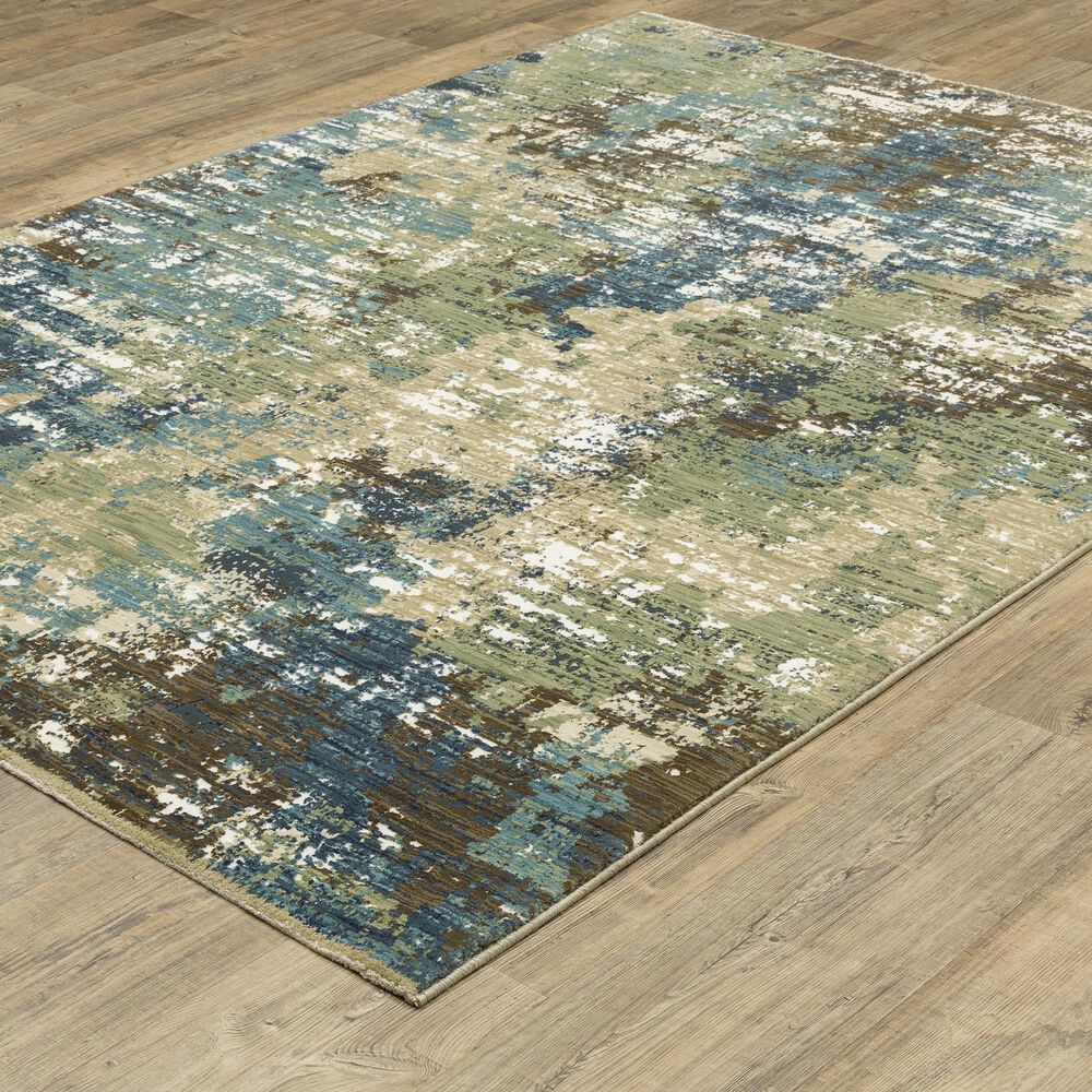 Oriental Weavers Reed 9&#39;10&quot; x 12&#39;10&quot; Blue and Green Area Rug, , large