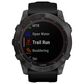 Garmin Fenix 7X Sapphire Solar Edition Smartwatch Screen in Carbon Gray DLC Titanium with Black Band, , large