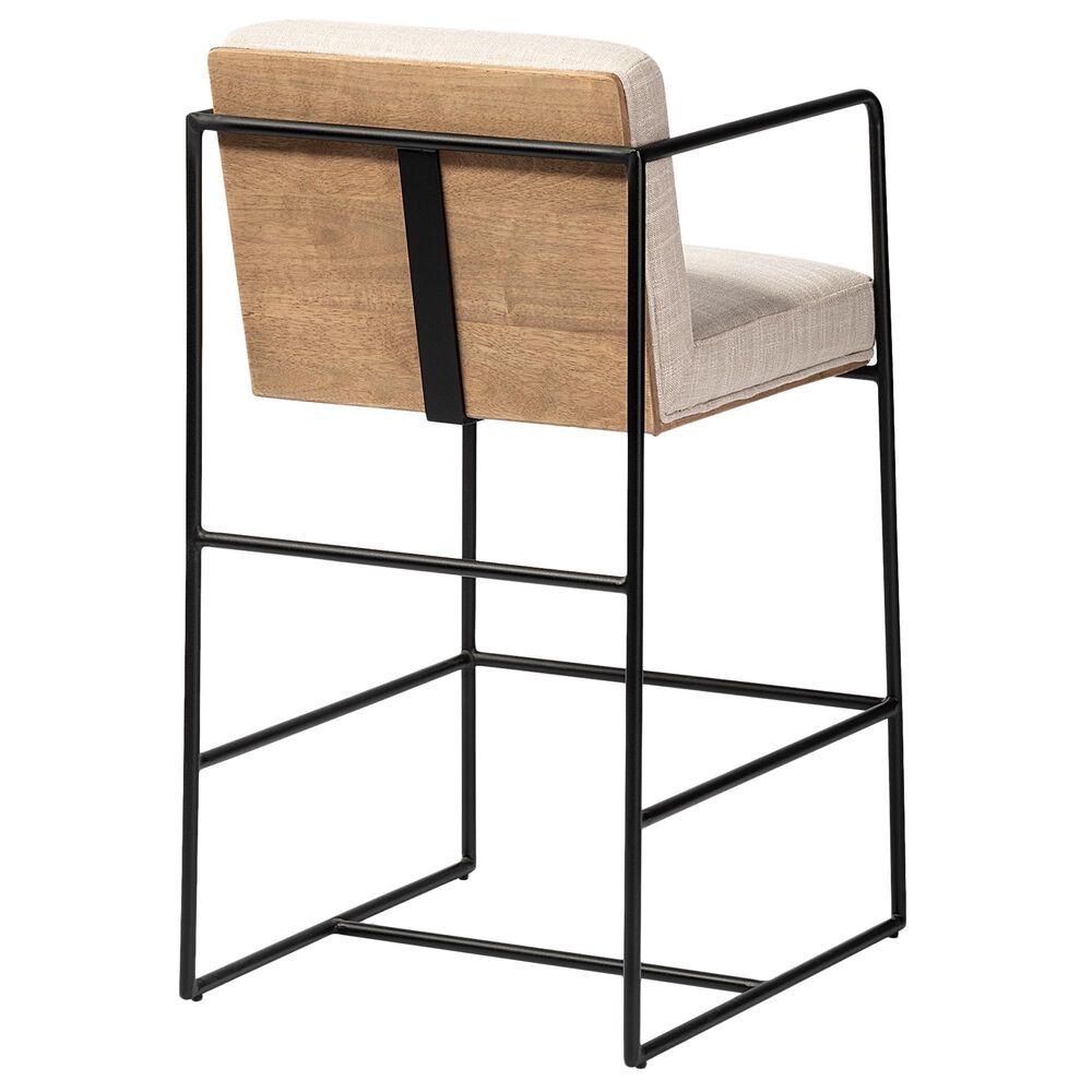 Mercana Stamford Counter Stool with Beige Cushion in Black, , large