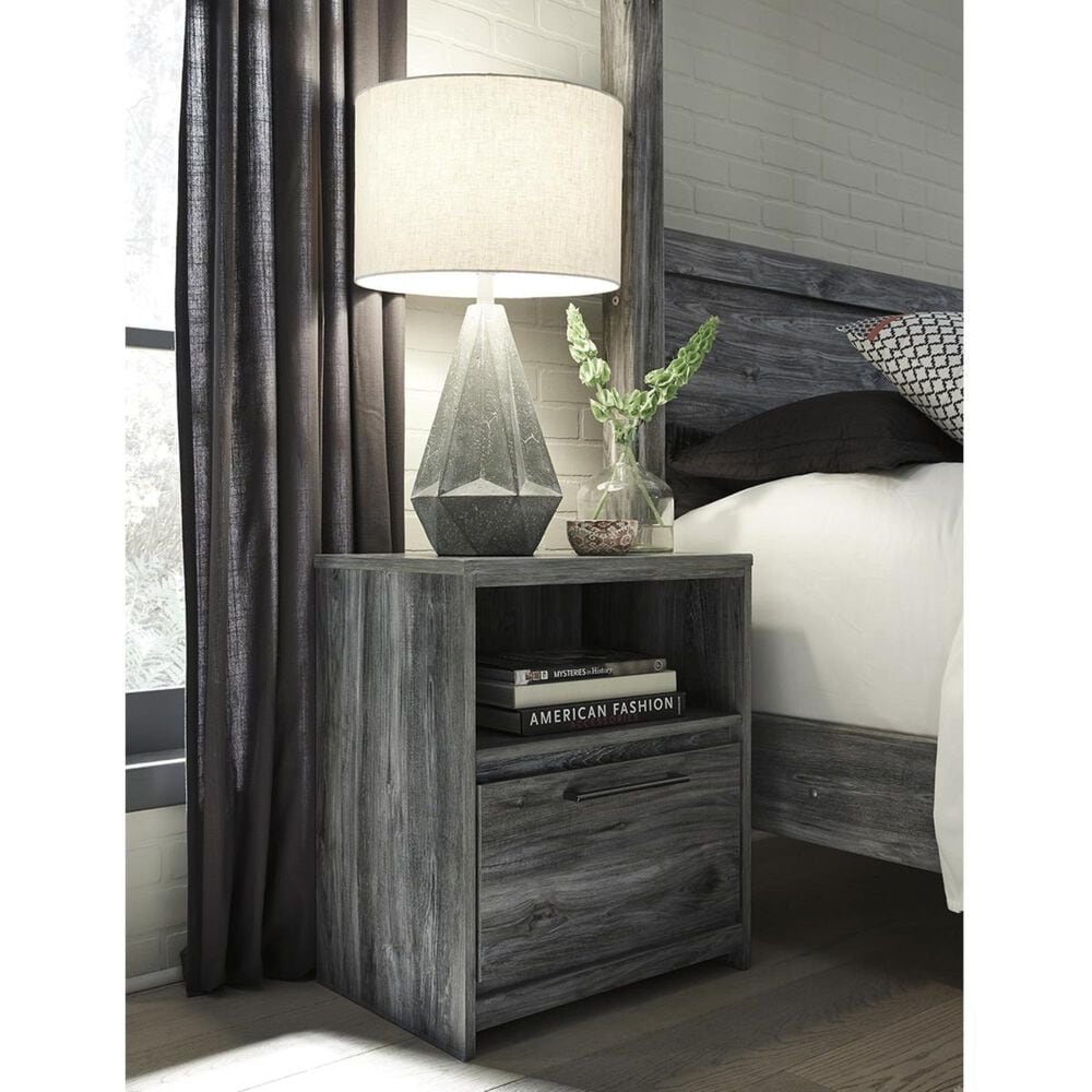 Signature Design by Ashley Baystorm 1-Drawer Nightstand in Smoke Gray, , large