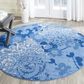 Safavieh Adirondack ADR114F-6R 6" x 6"  Light Blue/Dark Blue Round Rug, , large