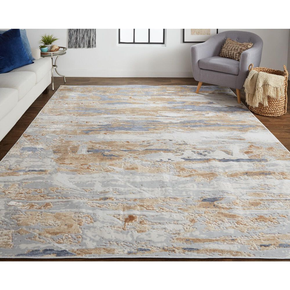 Feizy Rugs Laina 5&#39; x 7&#39;10&quot; Beige and Blue Area Rug, , large