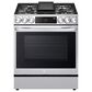 LG 2-Piece Kitchen Package with 6.3 Cu. Ft. Gas Range and 2.0 Cu. Ft. Microwave in Print Proof Stainless Steel, , large